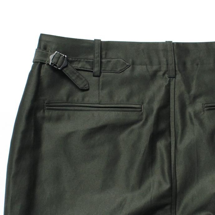 141066088 blurhms / Light Reversed Satin Slacks BHS-19SS015 - Deep Olive 02