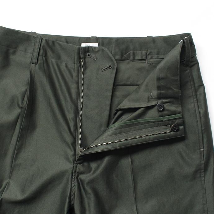 141066088 blurhms / Light Reversed Satin Slacks BHS-19SS015 - Deep Olive 02