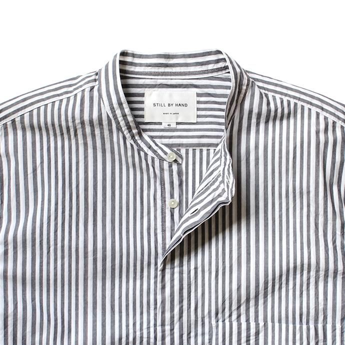141304978 STILL BY HAND / SH0691 プルオーバーシャツ - Grey Stripe 02