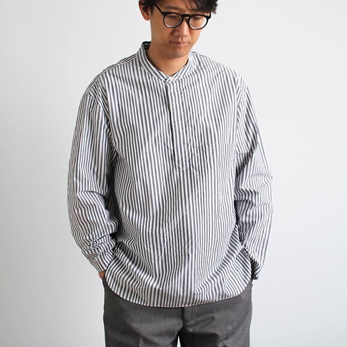 141304978 STILL BY HAND / SH0691 プルオーバーシャツ - Grey Stripe 02
