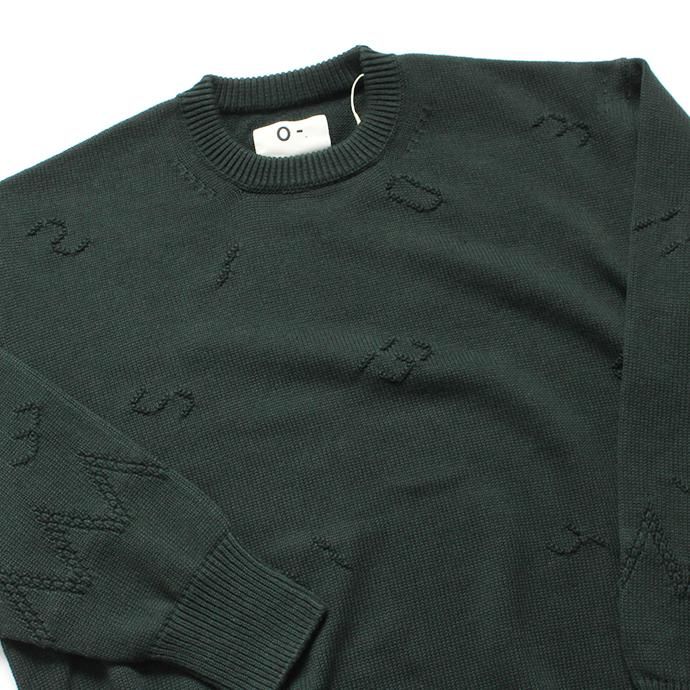 141327319 O-(オー)/ HOURS KNIT コットンニットクルーネックプルオーバー 19W-04 - Green 02