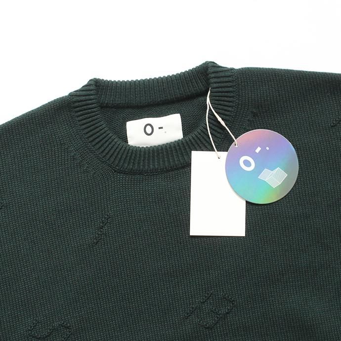 141327319 O-(オー)/ HOURS KNIT コットンニットクルーネックプルオーバー 19W-04 - Green 02