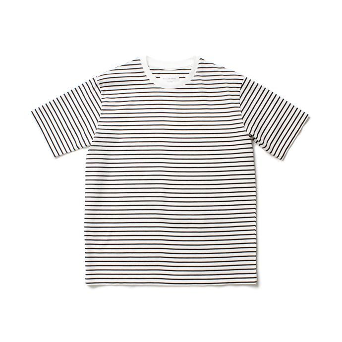 141385311 STILL BY HAND / CS0791 ボーダーTシャツ - White x Charcoal 01