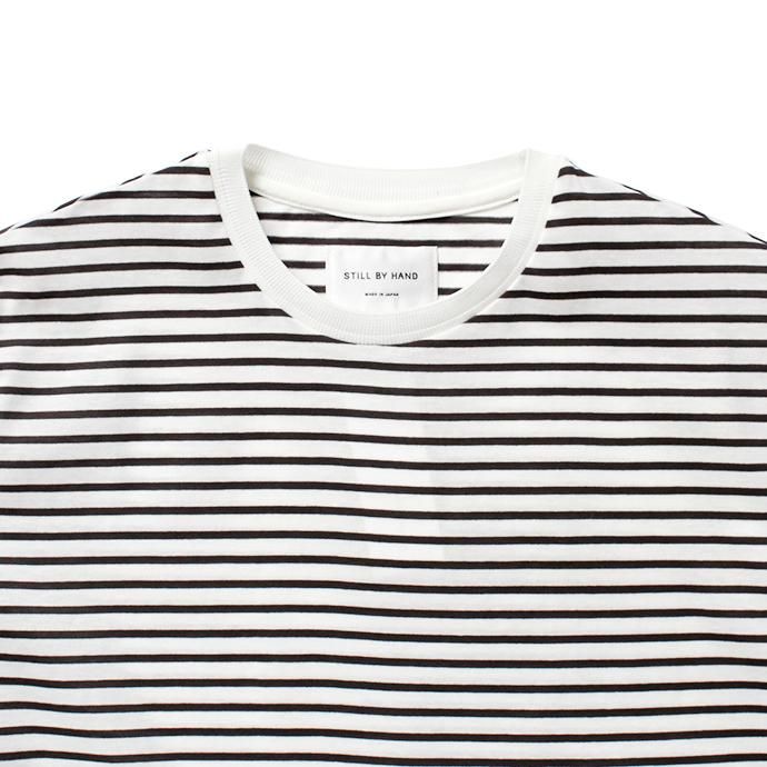 141385311 STILL BY HAND / CS0791 ボーダーTシャツ - White x Charcoal 02