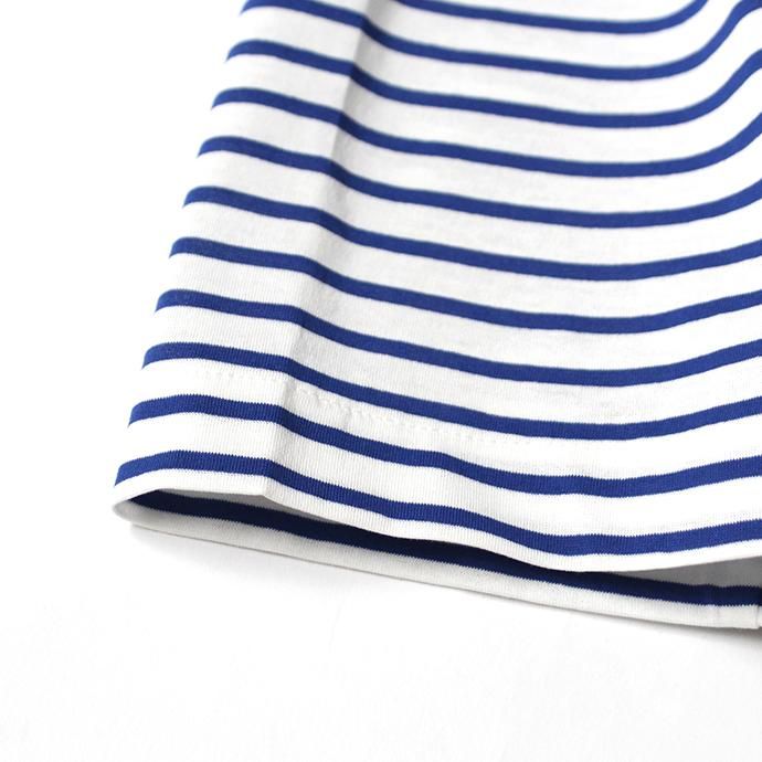 141385458 STILL BY HAND / CS0791 ボーダーTシャツ - White x Blue 02