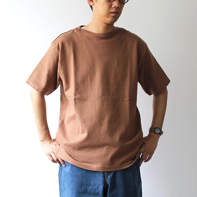 141608349 blurhms ROOTSTOCK / Middle-Weight & Super Soft Boat-Neck S/S BHS-RKSS19002 - Light Brown 02