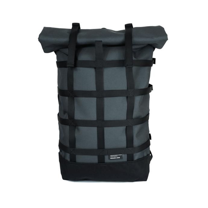 137057258 BRAASI INDUSTRY / WEBBING - 18L Grey 耐水ロールトップバックパック 01