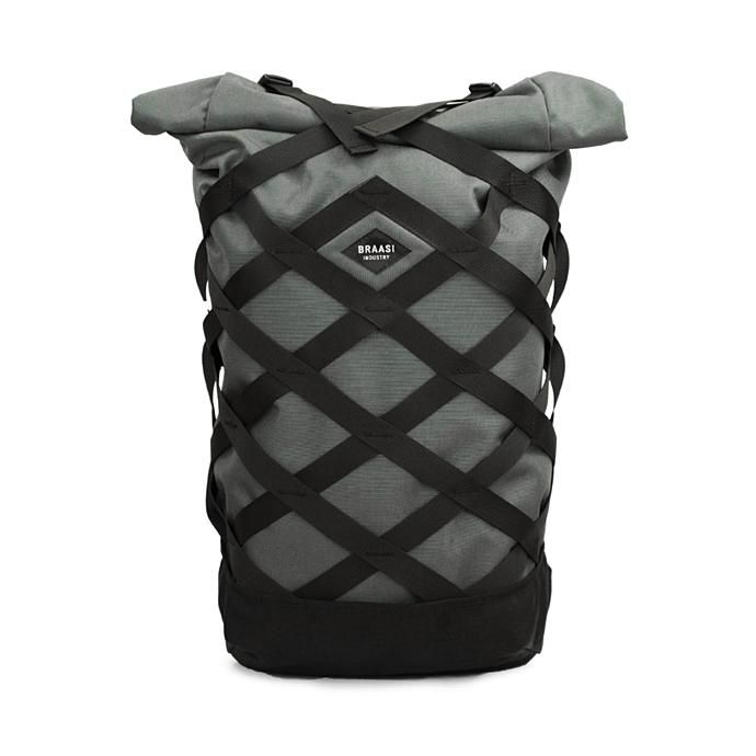 137059002 BRAASI INDUSTRY / WICKER - 28L Grey 耐水ロールトップバックパック 01