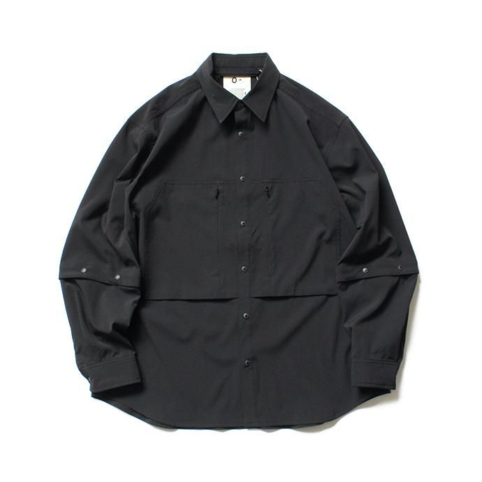 141798906 O-(オー)/ DOUBLE SLEEVE SHIRT ダブルスリーブシャツ 19S-08 - Black 01