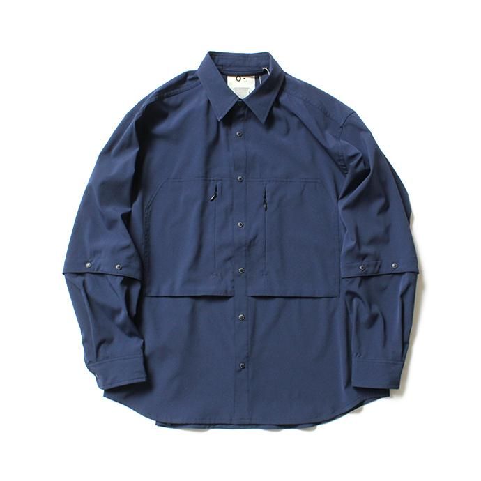 141799003 O-(オー)/ DOUBLE SLEEVE SHIRT ダブルスリーブシャツ 19S-08 - Navy 01
