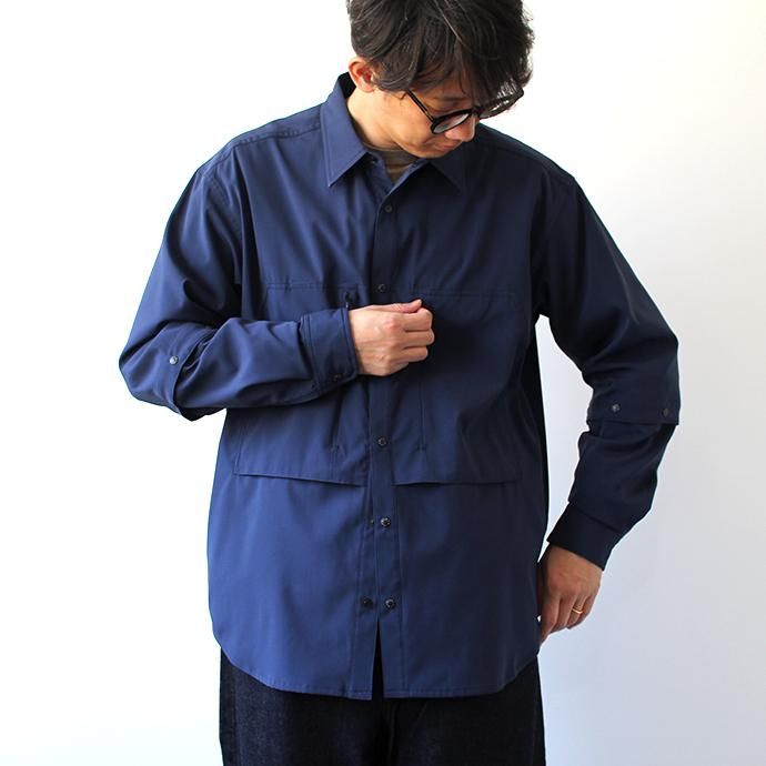 141799003 O-(オー)/ DOUBLE SLEEVE SHIRT ダブルスリーブシャツ 19S-08 - Navy 02