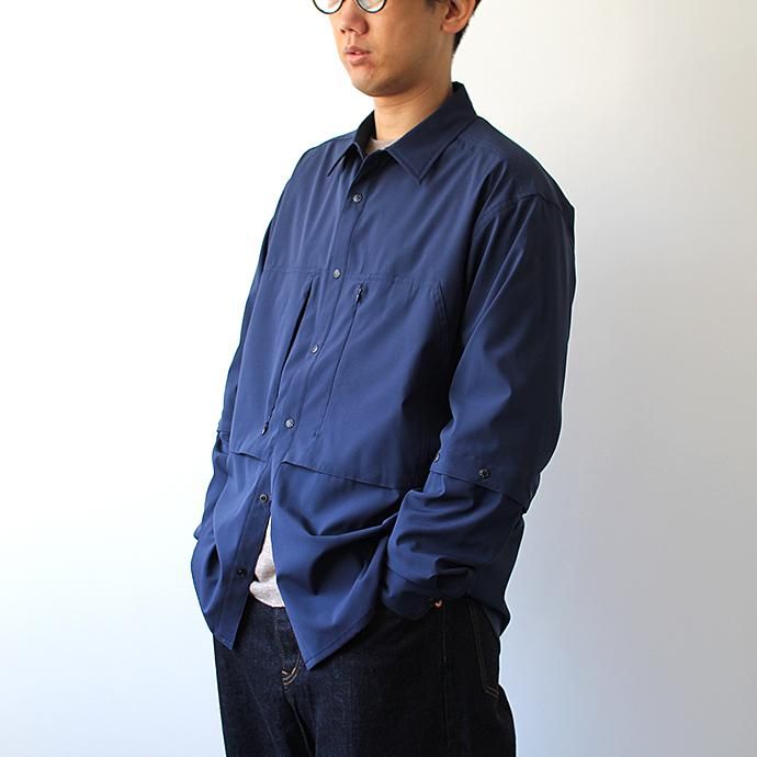 141799003 O-(オー)/ DOUBLE SLEEVE SHIRT ダブルスリーブシャツ 19S-08 - Navy 02