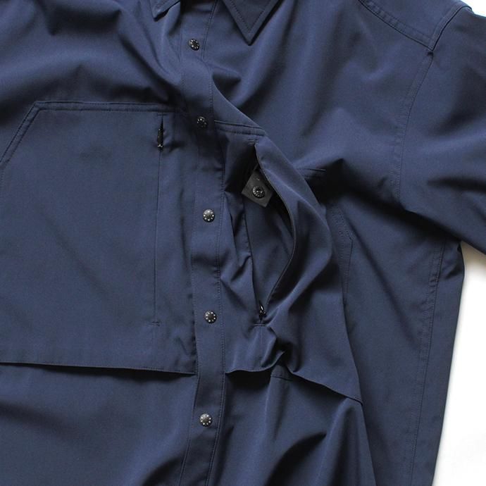 141799003 O-(オー)/ DOUBLE SLEEVE SHIRT ダブルスリーブシャツ 19S-08 - Navy 02