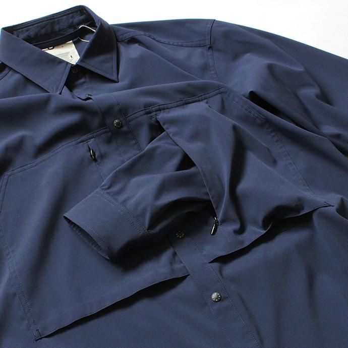141799003 O-(オー)/ DOUBLE SLEEVE SHIRT ダブルスリーブシャツ 19S-08 - Navy 02