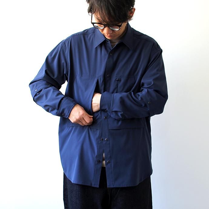 141799003 O-(オー)/ DOUBLE SLEEVE SHIRT ダブルスリーブシャツ 19S-08 - Navy 02