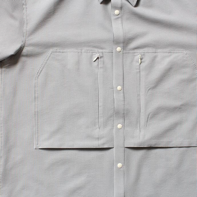 141799273 O-(オー)/ STRIPE DOUBLE SLEEVE SHIRT ストライプダブルスリーブシャツ 19S-09 - Blue Stripe 02