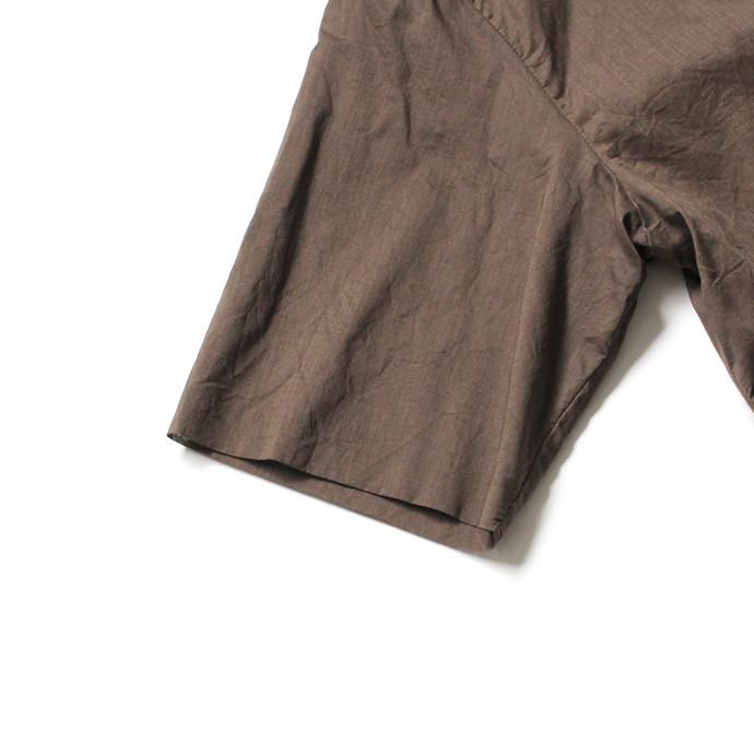 142443355 STILL BY HAND / SH0192 ローン素材 S/Sシャツ - Brown 02