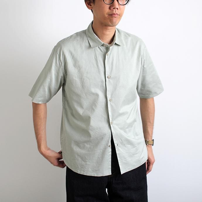 142443379 STILL BY HAND / SH0192 ローン素材 S/Sシャツ - Pale Green 02