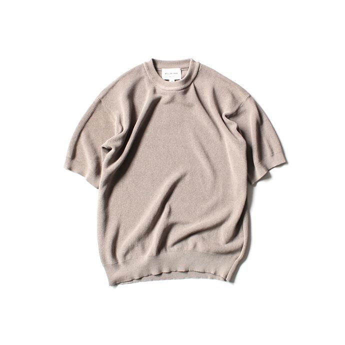 142462425 STILL BY HAND / KN0292 片畔ショートスリーブニット - Beige 01