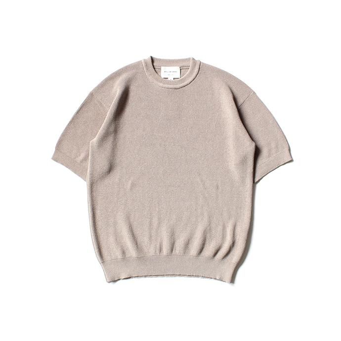 142462425 STILL BY HAND / KN0292 片畔ショートスリーブニット - Beige 02