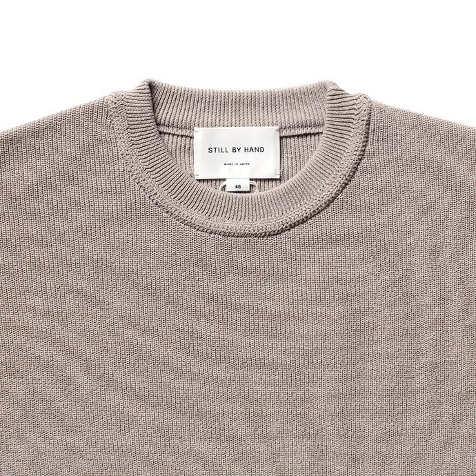 142462425 STILL BY HAND / KN0292 片畔ショートスリーブニット - Beige 02