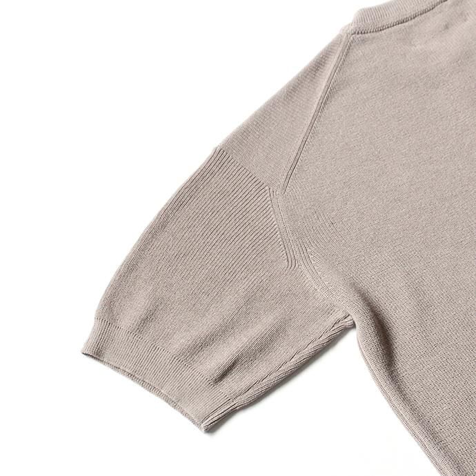 142462425 STILL BY HAND / KN0292 片畔ショートスリーブニット - Beige 02