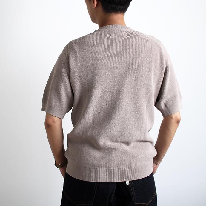 142462425 STILL BY HAND / KN0292 片畔ショートスリーブニット - Beige 02