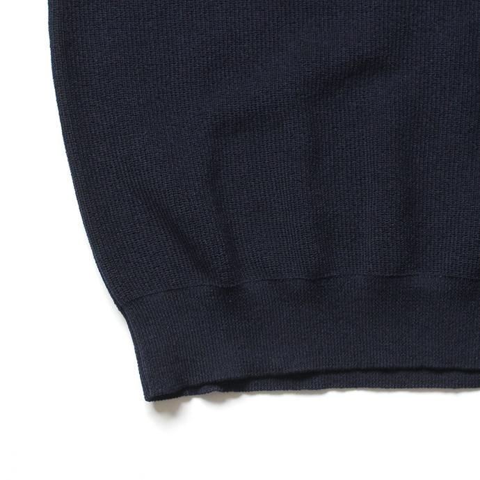 142462566 STILL BY HAND / KN0292 片畔ショートスリーブニット - Navy 02
