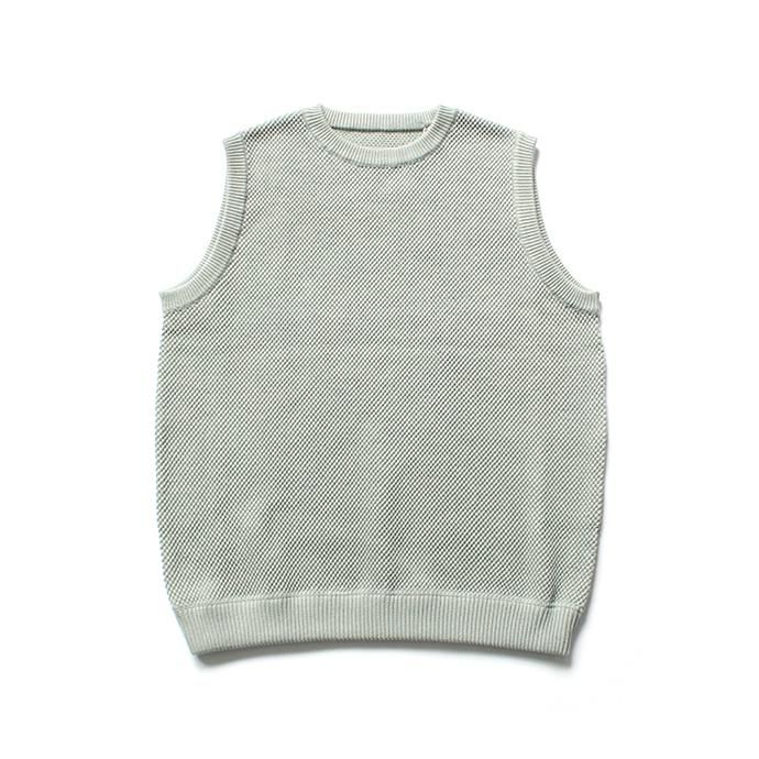 142489435 crepuscule / moss stitch vest 鹿の子ニットベスト 1901-007 - L.Blue 01
