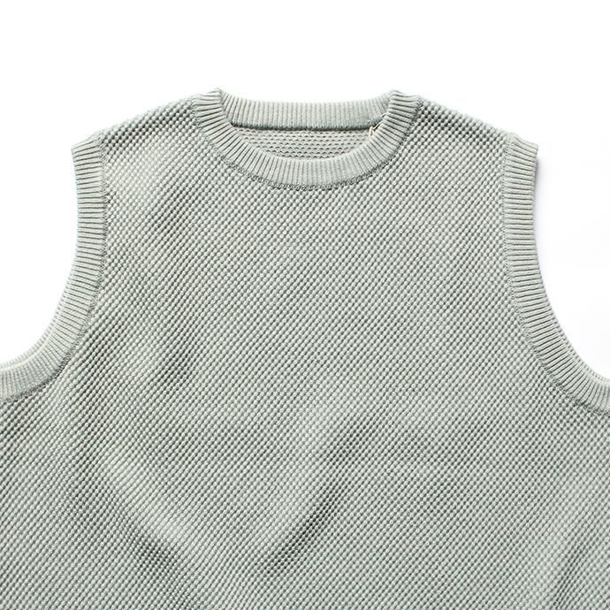 142489435 crepuscule / moss stitch vest 鹿の子ニットベスト 1901-007 - L.Blue 02
