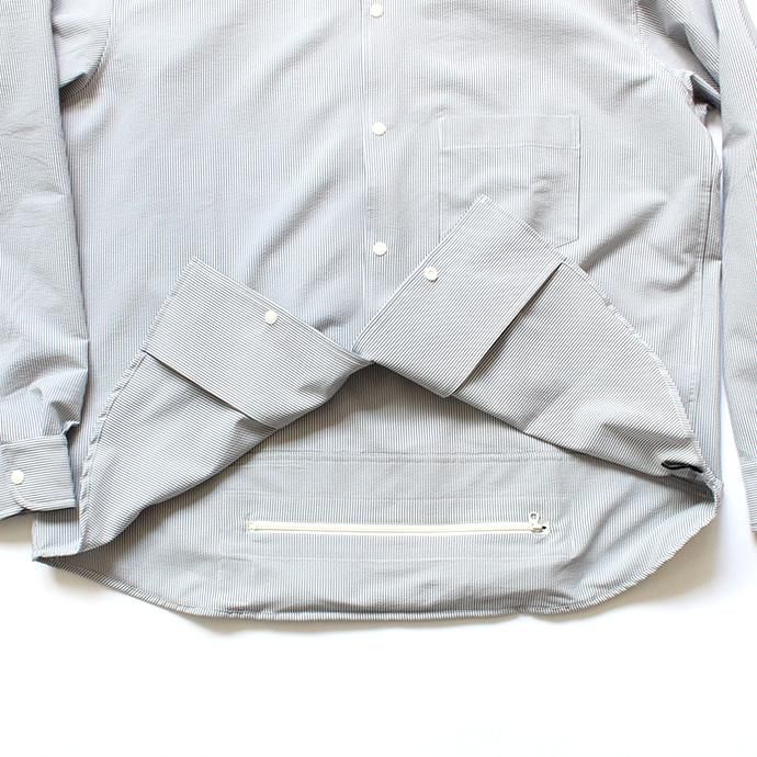 142613173 O-(オー)/ STRIPE BAGGY SHIRT ストライプバギーシャツ O-S-04-B - Blue Stripe 02