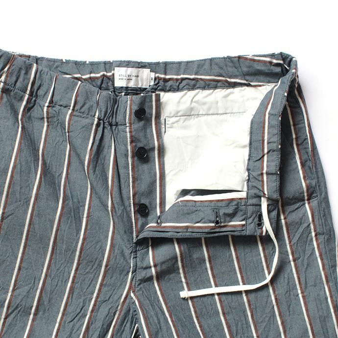142785972 STILL BY HAND / PT0192 パジャマパンツ - Grey Stripe 02