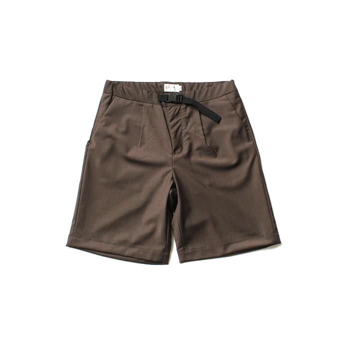 142795255 STILL BY HAND / PT0392 サマーウール イージーショーツ - Brown 01