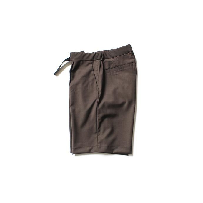 142795255 STILL BY HAND / PT0392 サマーウール イージーショーツ - Brown 02