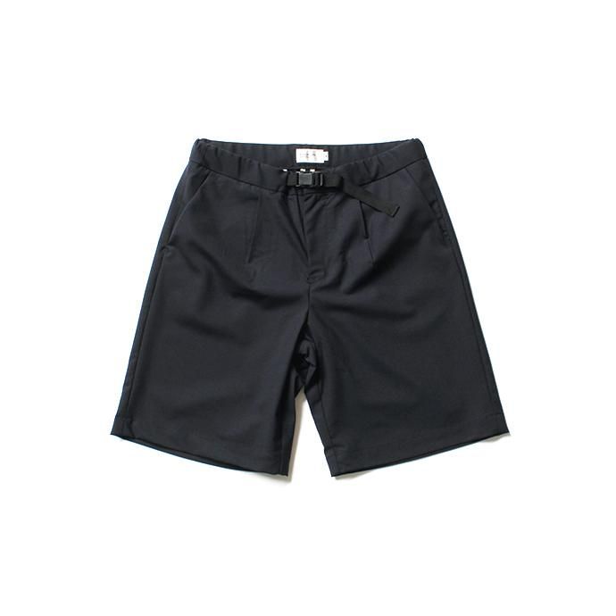142795282 STILL BY HAND / PT0392 サマーウール イージーショーツ - Navy Check 02