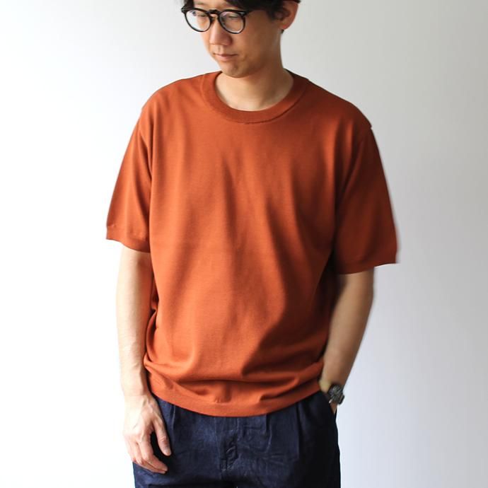 142818691 STILL BY HAND / KN0192 ニットTシャツ - Brick 01