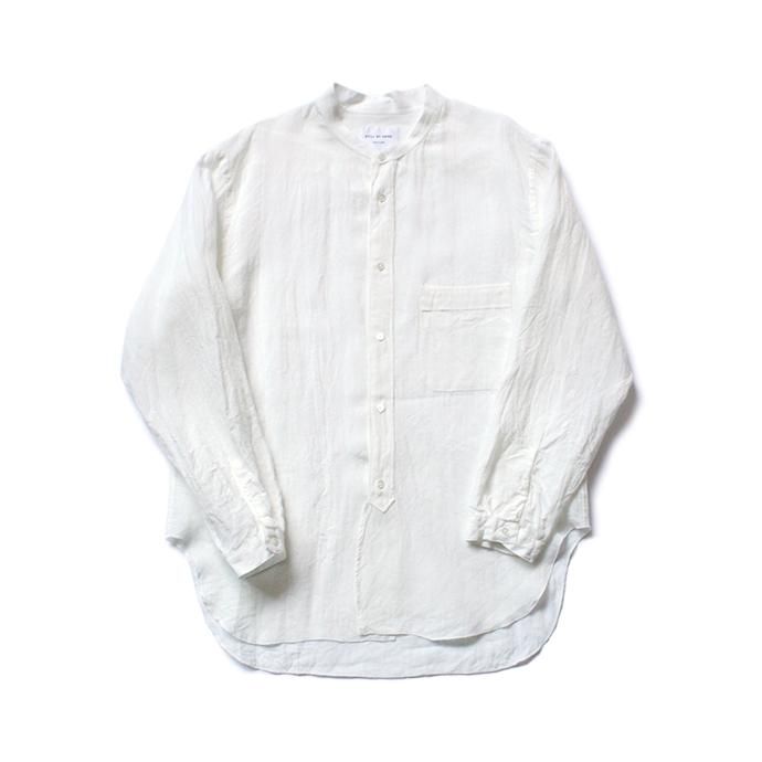 142818921 STILL BY HAND / SH0792 リネン素材 バンドカラーシャツ - White 01