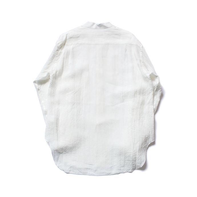 142818921 STILL BY HAND / SH0792 リネン素材 バンドカラーシャツ - White 02