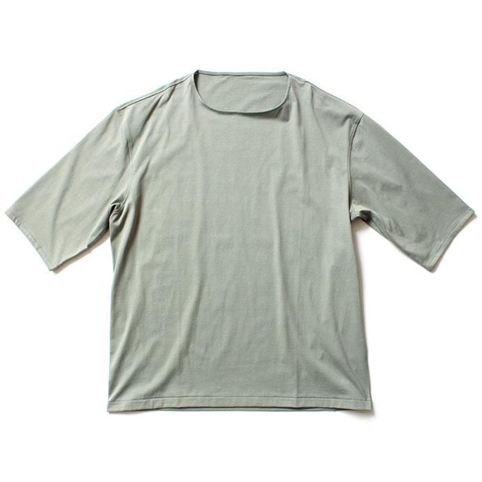 142828006 smoothday / ユニセックス 60/2 テクノラマ天竺 オーバーサイズ 7分袖Tシャツ SN-T005-002 - スモークミント 01