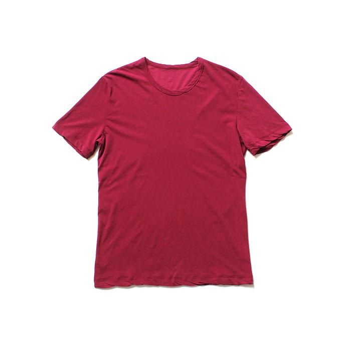 142828404 smoothday / 80/1 メンズ コズモラマ ハイゲージ天竺 クルーネックTシャツ SN-T050-001 - ボルドー 01