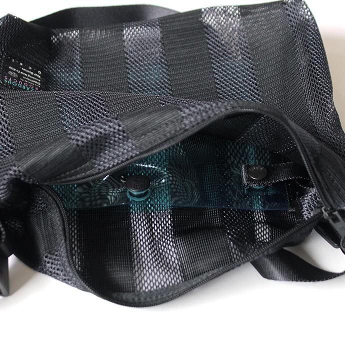 142983932 O-(オー)/ COLOR LINES BAG S メッシュショルダーバッグ 19S-17 - Black/Blue 02