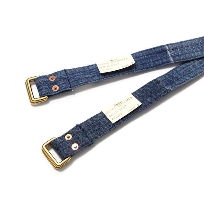 143227903 Hexico / Deformer Belt ex. 501 - Blue リメイクデニムベルト ダークブルー 02
