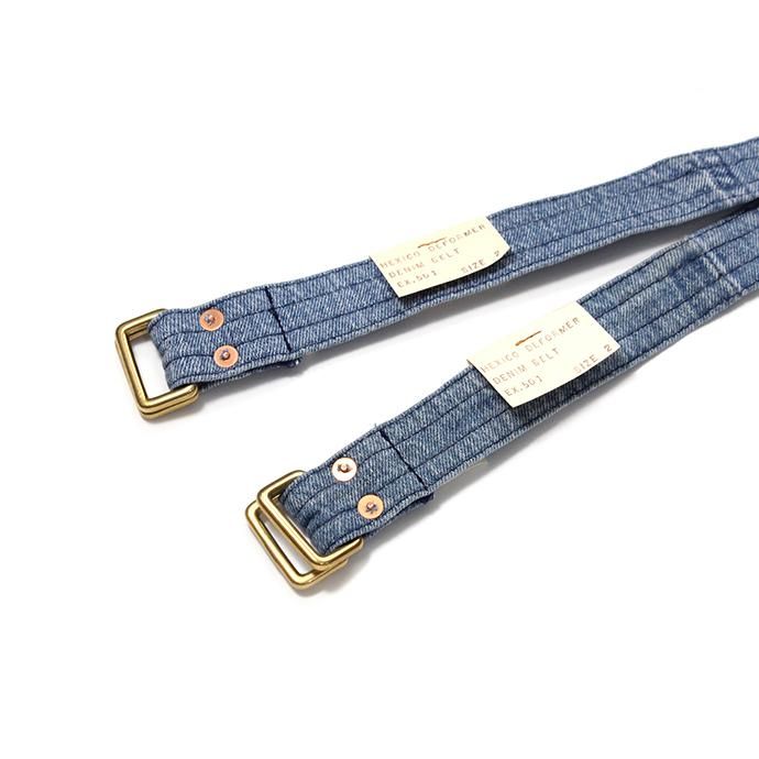 143228052 Hexico / Deformer Belt ex. 501 - Blue リメイクデニムベルト ライトブルー 02