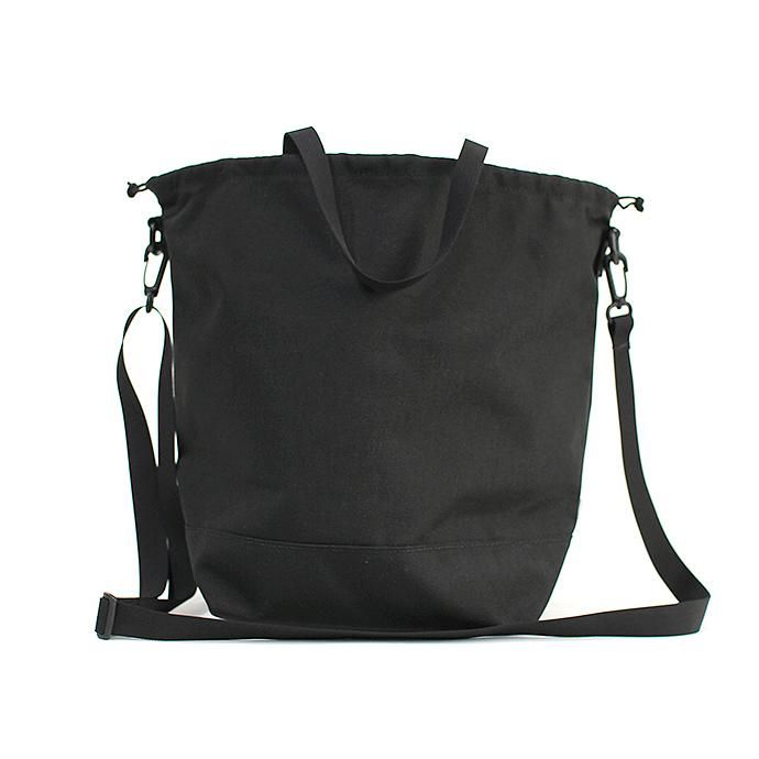 143396957 This is... / Cordura Drawstring Shoulder Bag コーデュラドローストリングショルダーバッグ - ブラック 02