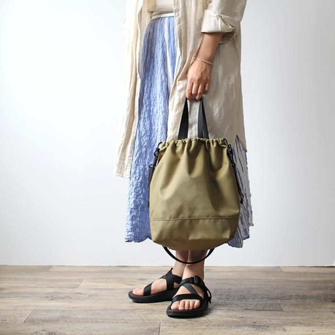 143397097 This is... / Cordura Drawstring Shoulder Bag コーデュラドローストリングショルダーバッグ - ローズピンク 02