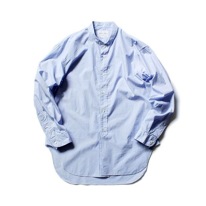144602562 STILL BY HAND / SH0293 ナローカラーロングシャツ - Blue Stripe<img class='new_mark_img2' src='//img.shop-pro.jp/img/new/icons47.gif' style='border:none;display:inline;margin:0px;padding:0px;width:auto;' /> 01