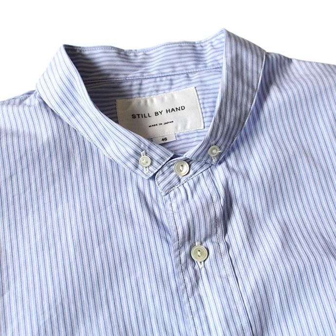 144602562 STILL BY HAND / SH0293 ナローカラーロングシャツ - Blue Stripe<img class='new_mark_img2' src='//img.shop-pro.jp/img/new/icons47.gif' style='border:none;display:inline;margin:0px;padding:0px;width:auto;' /> 02