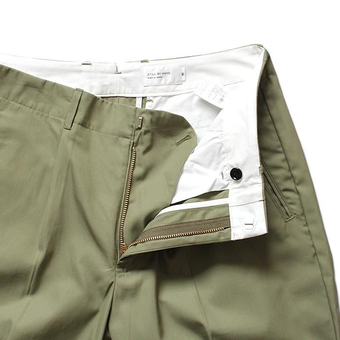 144603257 STILL BY HAND / PT0693 バーバリー素材スラックス - Olive 02