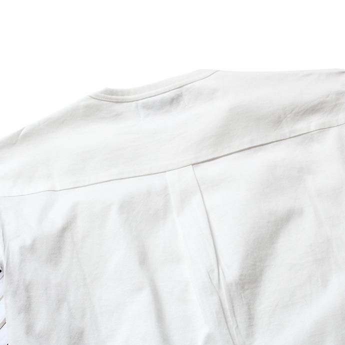 144639808 THEE(シー)/ stripe long sleeve t-shirts シャツ素材長袖カットソー CT-CS-01 White/Beige Stripe 02