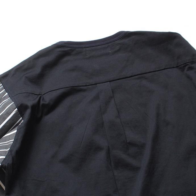 144639838 THEE(シー)/ stripe long sleeve t-shirts シャツ素材長袖カットソー CT-CS-01 Navy/Black Stripe 02